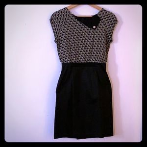 Navy and black owl pattern dress